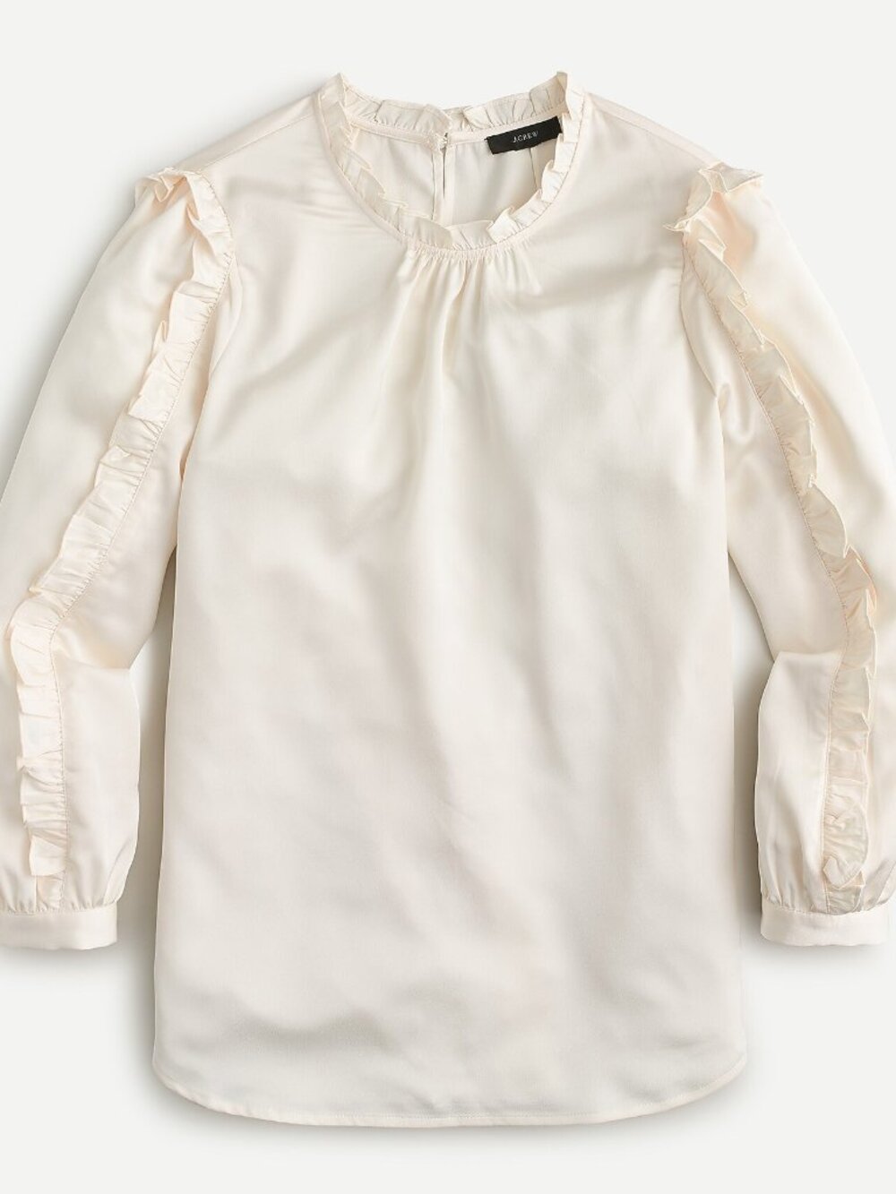 J. CREW NWOT Ruffle-Sleeve Blouse In Satin Crepe Small